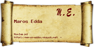 Maros Edda névjegykártya